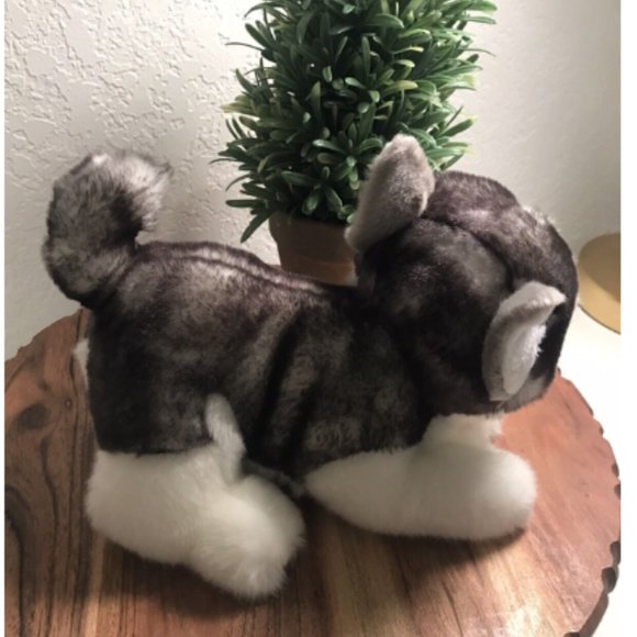 Aurora Miyoni Tots Siberian Husky Puppy Plush 10" Soft Toy Realistic EUC Collar - Picture 3 of 7